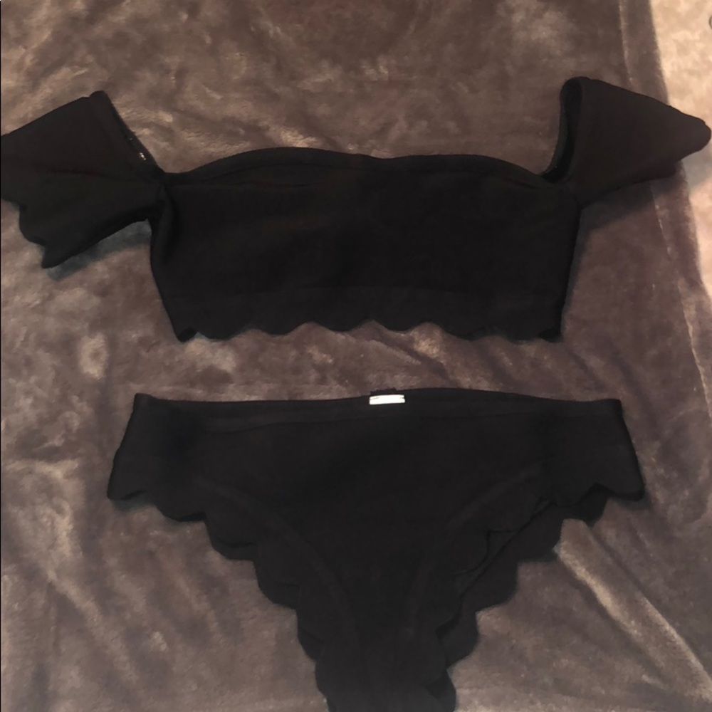 Black off the shoulder bikini